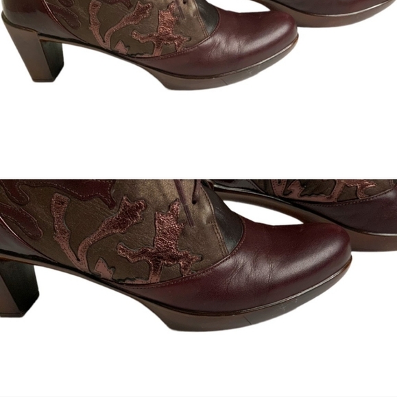 NAOT Baccio Genuine Leather Embellished Booties in Burgundy Sz 8 - Picture 3 of 5
